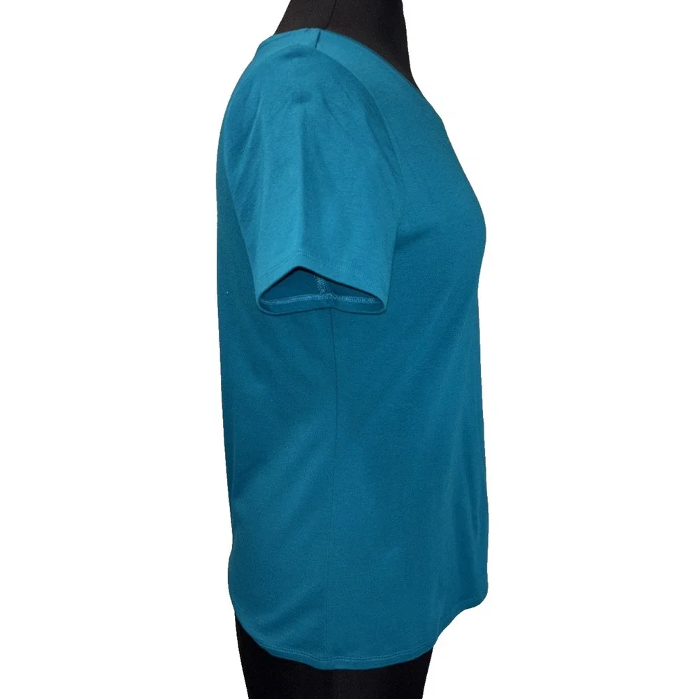 NEW Everyday T Shirt Jewel Women's Size‎ S Teal Short Sleeve Stretch Crew Neck